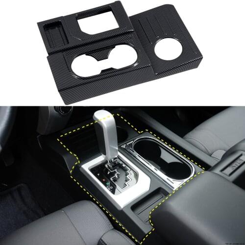 LHD! for Toyota Tundra 2014-2021 (Not fit 1794 Edition) Carbon Fiber Printed Interior Gear Shift Panel Water Cup Cover Trim