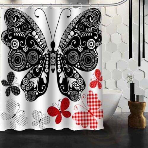 Best Nice Custom Colorful butterfly Shower Curtain Bath Curtain Waterproof Fabric For Bathroom MORE SIZE WJY#34