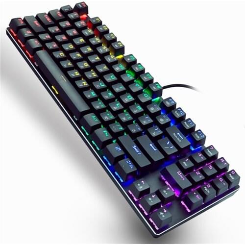 Mechanical Keyboard USB Wired Gaming Keyboard 89keys Russian/US Black Red Switch Backlitght Anti-ghosting Keyboard for PC Laptop