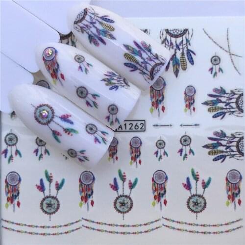 5Pcs Colorful Feather Dream False Coffin Nails Ballerina Fake Nails Flat Shape Nail Art Tips Natural Manicure Fake Nail Tips