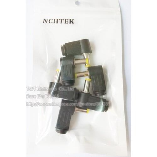 NCHTEK Right Angled DC 4.8x1.7mm Power Cable Male Plug Connector Adapter,Plastic,Yellow Head, DIY ,4.8/1.7, 6pcs, Free shipping