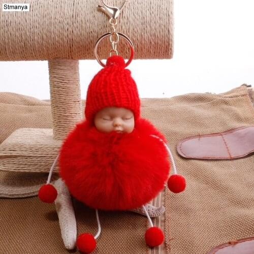 New Women Cute Plush Dolls High Quality Key Holder Bag Charm Accessories New Men Best party gift Jewelry K1941