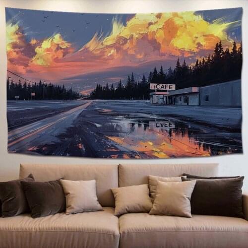 Landscape Wall Hanging Tapestry Cartoon Wall Decor Living Room Bedroom Room Decoration Beach Mat Decorative