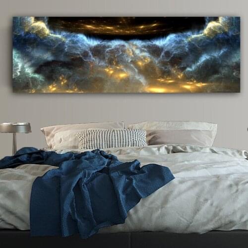 Blue Cloud Poster and Prints Canvas Painting Black Bedroom Abstract Wall Picture For Mural Modern Living Room Decoration