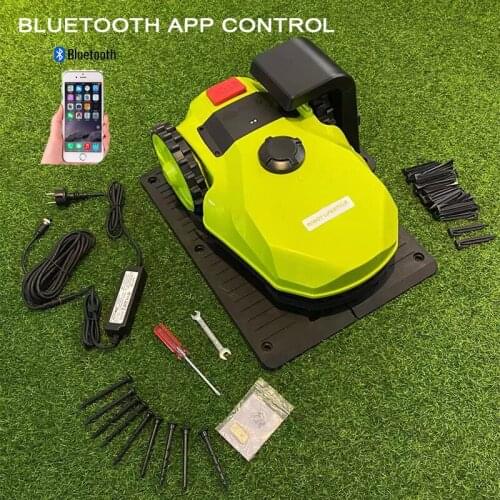 Bluetooth APP Control Robot Lawn Mower 400 m²,Automatic charging,Fixed password lock,Rain sensor,Random line mowing mode