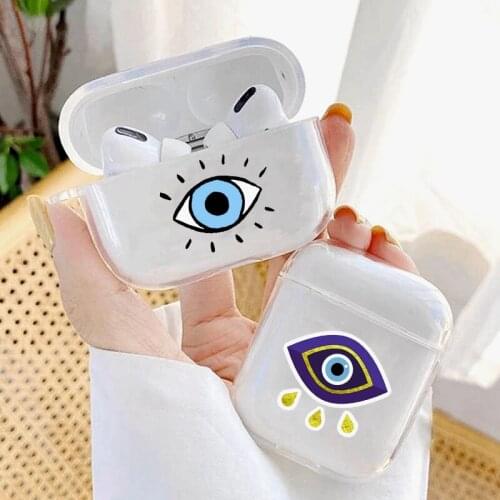 Lucky Eye Blue Evil Eye Transparent Case For Apple AirPods Pro 2 1 Wireless Bluetooth Earphone Box Air Pods 3 Silicone Cover