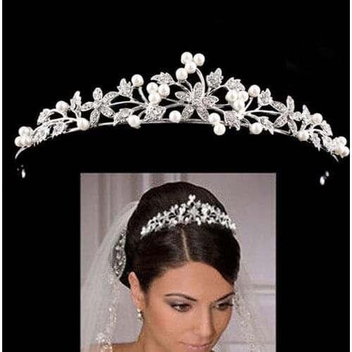 Wedding Accessories Hair Accessories for Women Crown Tiara Bride Bridal Headwear Head Jewelry Crystal Rhinestone Pearl Headband