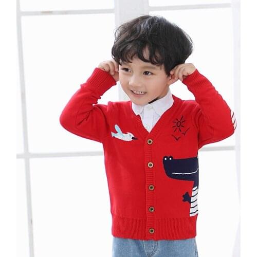 2-8T Toddler Kid Baby Boy Sweater Autumn Winter Knitted Cardigan Knitwear crocodile Cartoon Cute Sweet Coat Infant Outfit