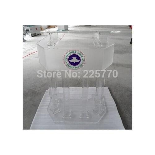 Three Tier Big Acrylic Church Lectern Perspex Church Podium Plexiglass Church Platform
