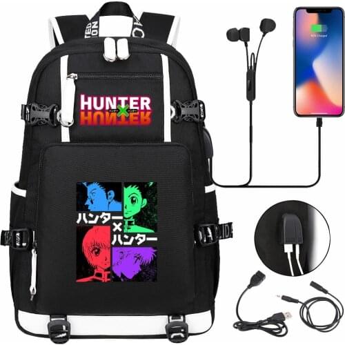 Hunter X Hunter Backpack Girl Boy Schoolbag Large Capacity Laptop Bag Teenager Waterproof Multifunction USB Charging Backpack