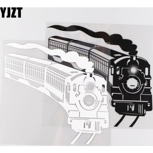 YJZT 19CM*17.5CM Steam Train Creative Car Sticker Decorative Vinyl Decal Pattern 1A-0178