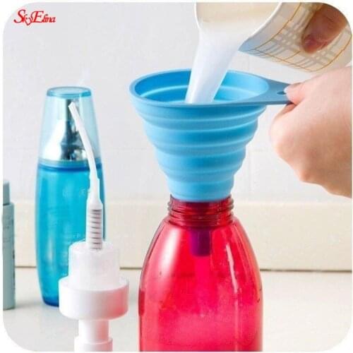 1pc Kitchen Tool DIY Food-Grade Folding Silicone Funnel Household Liquid Dispensing Mini Funnel Accessories Supplies 5z