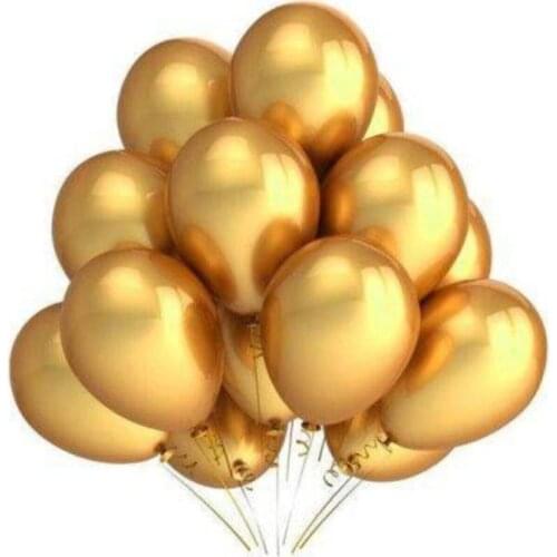 12 Inch Metallic Gold Balloon 10 Pcs Party Entertainment Silver Celebration Party Tool