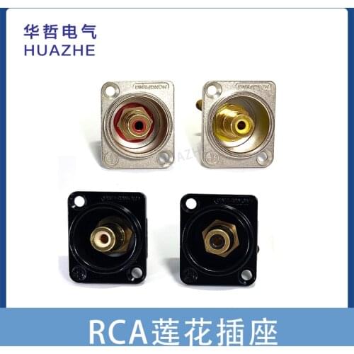 2pcs Excellent RCA Panel Mount Chassis Connector Female Silver RCA Female Socket Red&Yellow Colors Available