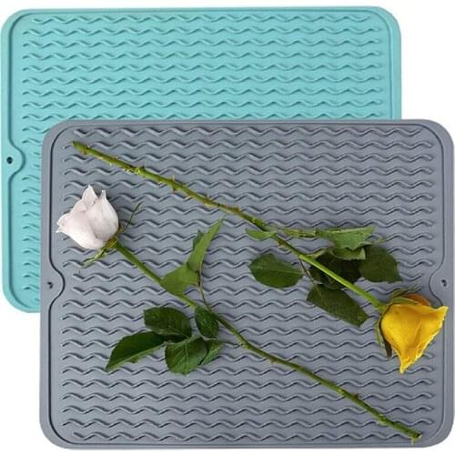 2Pcs Silicone Dish Drying Mat for Multiple Usage,Easy Clean,Eco-Friendly,Heat-Resistant Silicone Mat