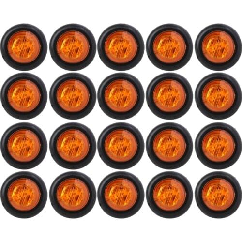 20X 3/4inch 3LED Side Marker Lights Trailer Truck Turn Light Clearance Light