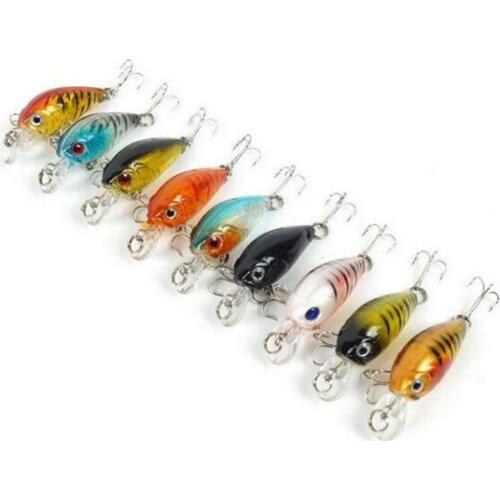 Free shipping 9pcs/lot Plastic Fishing Lures Bass CrankBait Crank Bait 4.5cm/4g Fishing Tackle