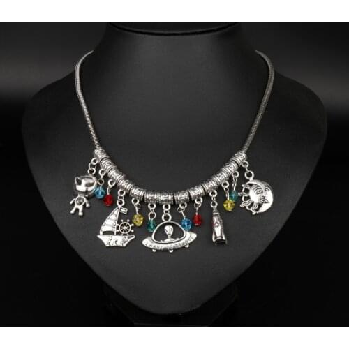 HANCHANG Choker Necklace The X-Files I want to believe Alien Pendants Necklaces Accessories Women collares collier femme