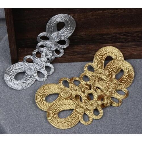 High quality Gold Silver Chinese Frog Fasteners Button Knots Closure Fastener Cheongsam Costume Tang Suit DIY Sewing button