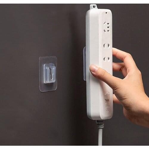 Double-Sided Wall Adhesive Hooks Hanger Strong Transparent Hooks Kitchen Bathroom Suction Cup Sucker Wall Storage Socket Holder