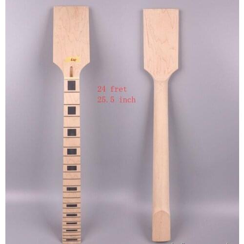 Electric guitar neck replacement 24 Fret 25.5 inch Truss Rod Block Inlay Paddle