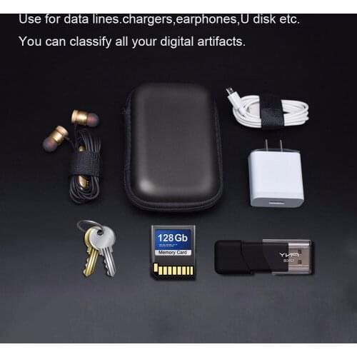Earphone Wire Storage Box Data Cable Bag Earbuds Key Coin SD Case Zipper Protective Digital Gadget Devices Organizer Travel Bags