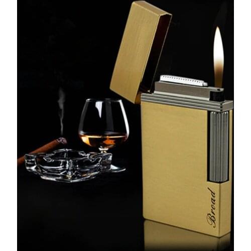 Bussiness Gas Lighter Grinding Jet Gasoline Flint Lighter Butane Metal Gas PING Bright Sound Cigarette Cigar Lighter Inflated