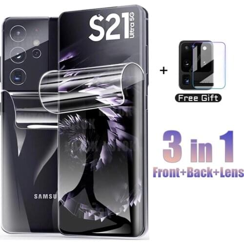 3in1 Hydrogel Film For Samsung Galaxy S10 S20 Ultra Plus A51 Screen Protector E 4G 5G S9 S8 Note 20 10 9 8 M 31 21 A50 M21 M31