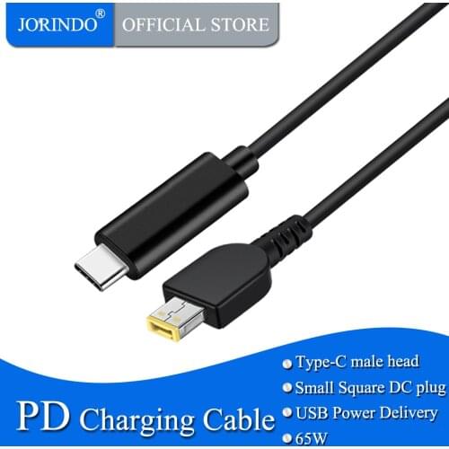 JORINDO 1.5M-4.9FT USB-C male head to DC small Square plug PD Notebook Fast Charging cable, computer Data Line 20V 3.25A 65W