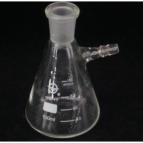 100ml 19/26 Ground Joint Conical Filter Flask with Side Arm Lab Glassware
