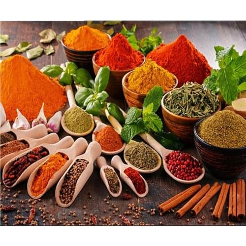 Kitchen Spices Diy Diamond Painting Cross Stitch Puzzle 5D,Full Square Diamond Embroidery Beads