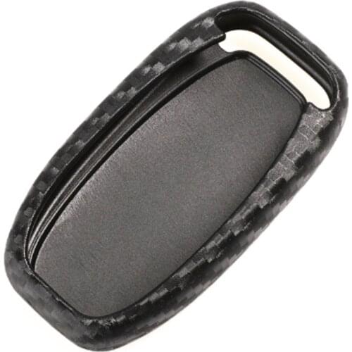 Kutery 10PCS Carbon Fiber Silicone Car Key Cover Smart Remote Case Keychain For Audi A4L A6L Q5 A5 754C / 754G Replace Protector