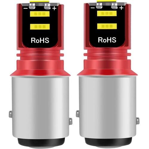 2Pcs New 1157 BAY15D P21 5W Super Bright CSP LED Bulb Car Brake Lamp Turn Signal Auto Daytime Running Light Red White Amber 12V