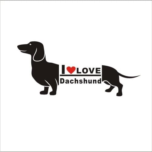 I Love My Dachshund! High Quality Adhesive Vinyl Window Dog Decal Sticker waterproof window stickers laptop accessories 15x6.6cm