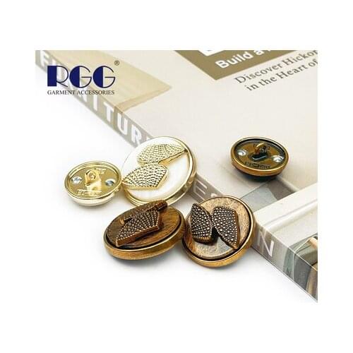 Fashionable New Metal Combination Feather Wing Three-dimensional Double Button Buttons For Womens Clothes, Suits And Coats