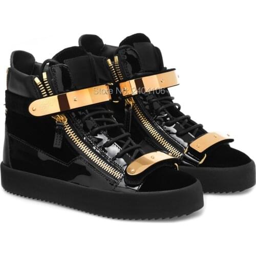 2019 New Spring Autumn gold color metal embellished thick patchwork lace up casual shoes party shoes Low Heel Male Casual Shoes