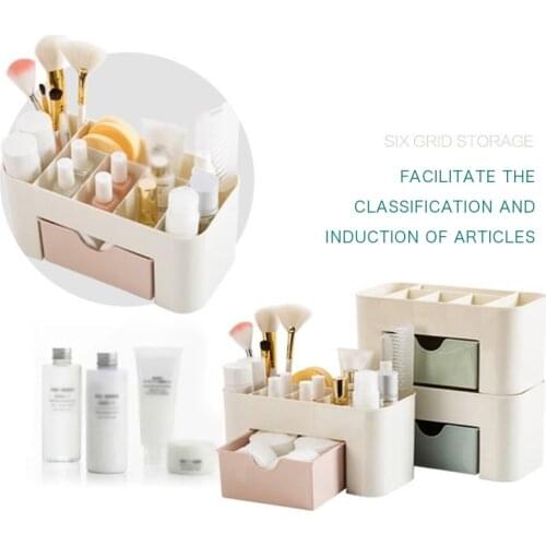 Desktop Makeup Organizer Cosmetics Storage Case Sundries Storage Box Multi-functional Make Up Brush Drawer Storage Box Organizer