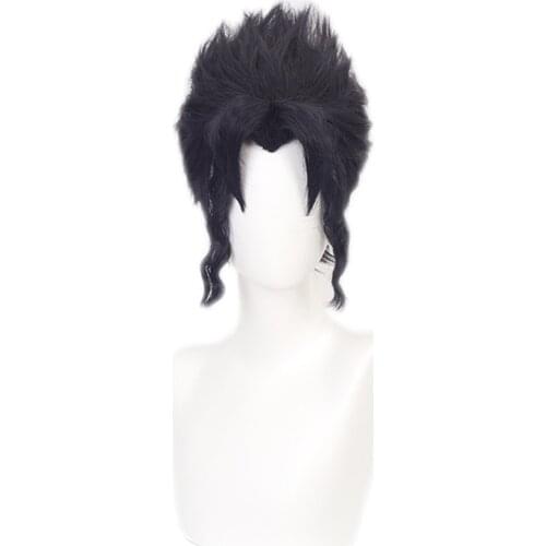 Anime JOJOs Bizarre Adventure Kujo Jotaro Cosplay Wigs Dark Blue Synthetic Hair JOJO Kuujou Joutarou Halloween Party Role Play