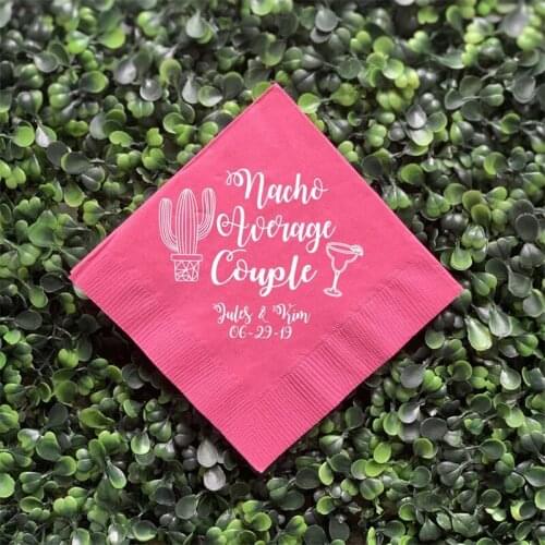 Personalized Couples Bridal Shower Napkins Nacho Average Couple- Bridal Shower - Fiesta Shower - Engagement Party Napkins