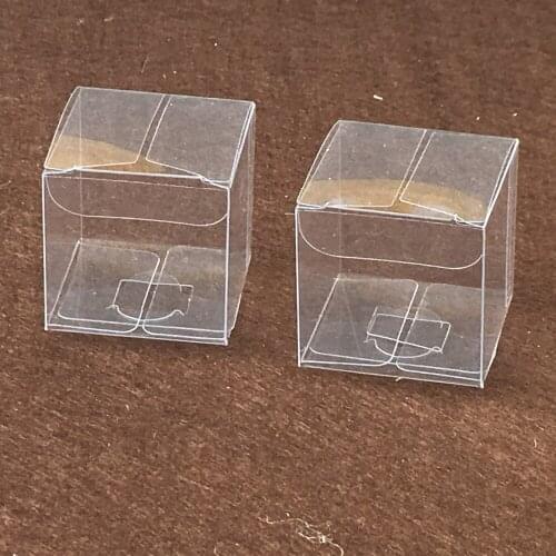 50pcs 3*3*3cm clear plastic pvc boxes packaging for giftchocolatecandycosmeticcakecrafts display package transparent Box