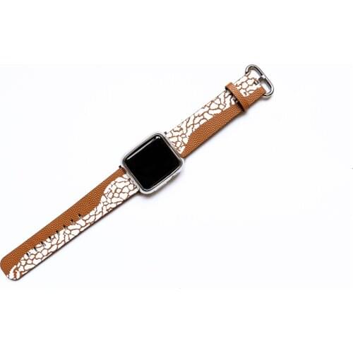 Genuine Leather for Apple Watch Printed sports pattern Bands 38 40mm 42 44mm for iWatch SE Wristband Series 6 5 4 3 2 1