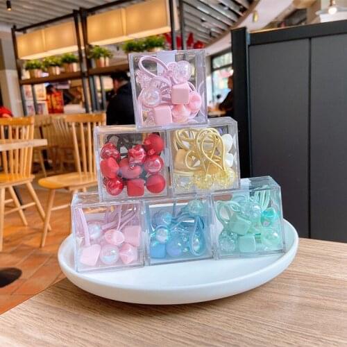 10 Piece Elastic Hair Bands Girls Hair Accessories Hair Ring Head Rope Kids Hair Styling Tools Hair Wear Cartoon Scrunchies