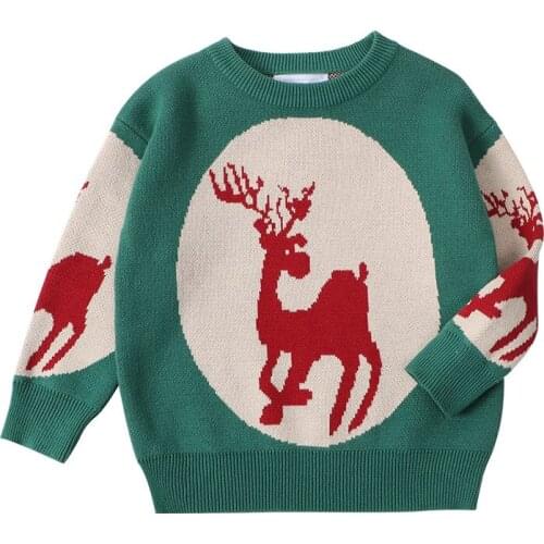 Christmas Baby Girls Boys Sweater New Year Childrens Clothing Autumn Kids Knitwear Boys Pullover Sweater Cute Knitted Sweater