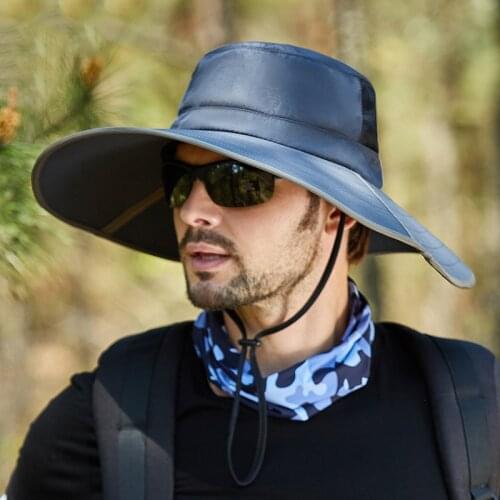 Summer UPF50+ Sun Hats For Women Men Long Wide Brim Hiking Fishing Hat Outdoor Male Breathable Bucket Hat Foldable Panama Caps