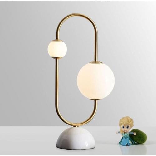 Modern creative marble living room table lamp art bedside bedroom designer study double-headed table lamp