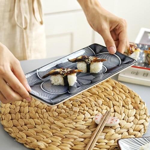 Plates for Shooting Ceramic Household Plates Rectangular Sushi Plates Creative Snack Plates Household Rectangular Dishes
