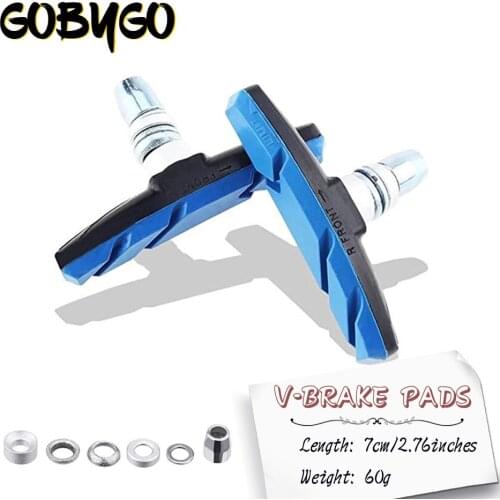 2PCS Bicycle mountain brake V-brake pads with mud trough silent bicycle brake pads road bike brake pads rubber sheet Replaceabl