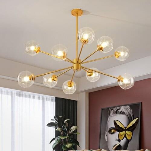 Vintage sputnik chandeliers luxury Designer glass chandelier Lighting art deco Nordic Bedroom Hanging suspension chandelier
