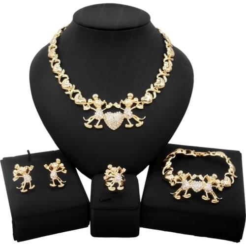 Yulaili 2021 High-Quality XO New Cartoon Animal Jewelry Set and Pakistani Bride and Girl Birthday Party Jewelry Sets Series Gift