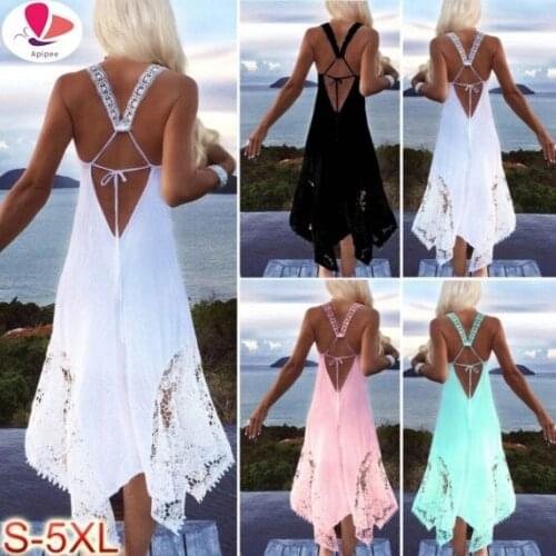 O-Neck Sleeveless Lace Dresses Women A-Line Mid-Calf Hollow Fashion Ladies Party Dress Vintage High Quality New Summer 2021